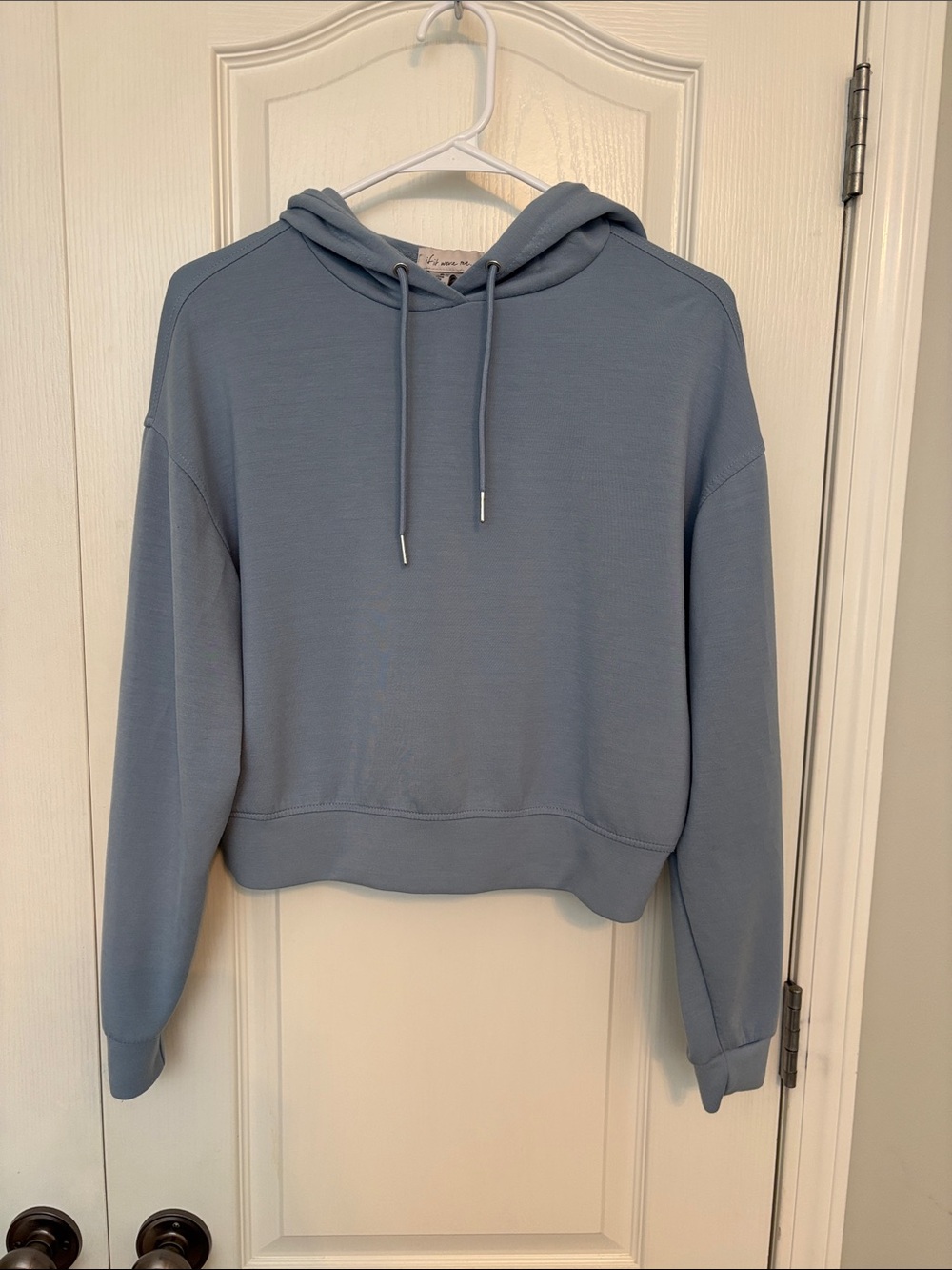 if it were me. Dusty Light Blue Cropped Hoodie size Small